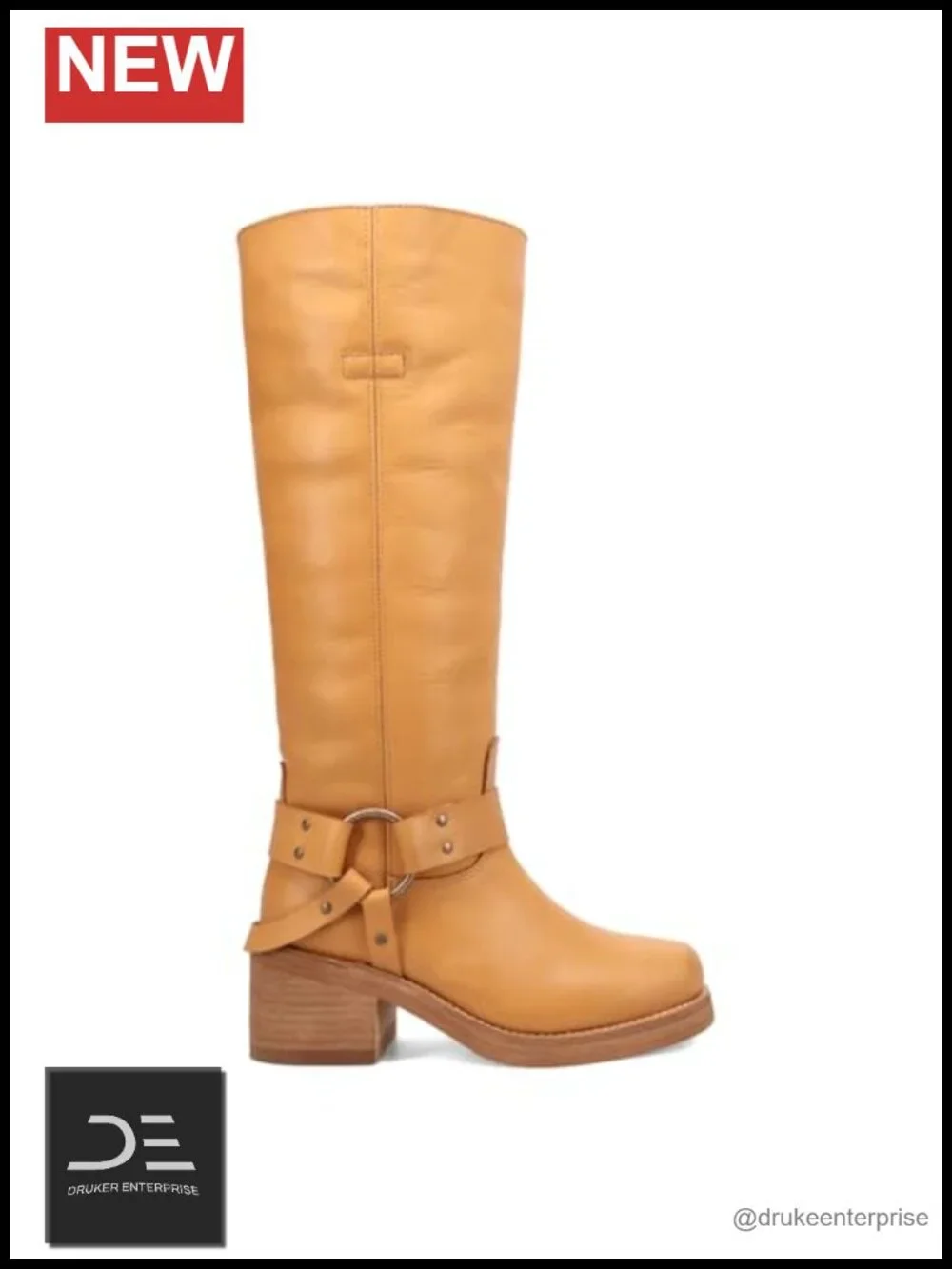 Women's Knee High Pull On Leather Western Boots